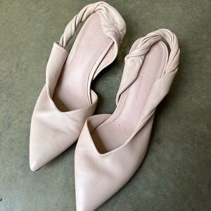 Sigerson Morrison Blush Leather Slingback Flats